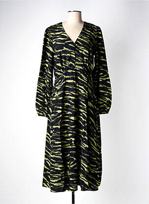 Robe longue manches longues manches longues vert B.YOUNG femme