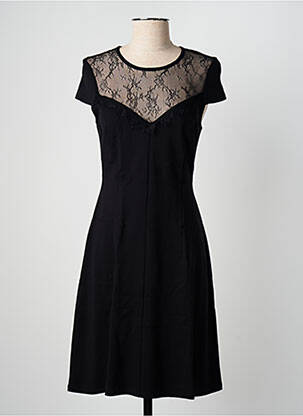 Robe mi-longue manches courtes manches courtes noir SURKANA femme