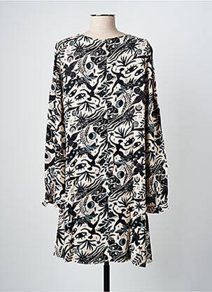 Robe courte fermeture zippée au dos manches longues noir SURKANA femme
