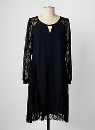 Robe mi-longue manches longues manches longues noir MC PLANET femme