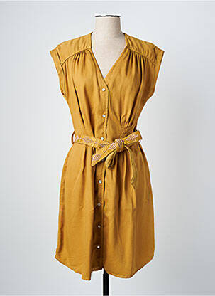 Robe courte manches courtes manches courtes jaune LOUIZON femme