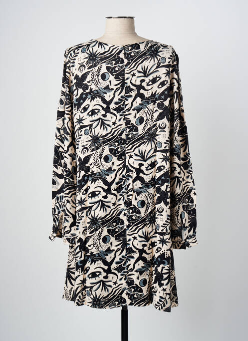 Robe courte coupe évasée manches longues noir SURKANA femme