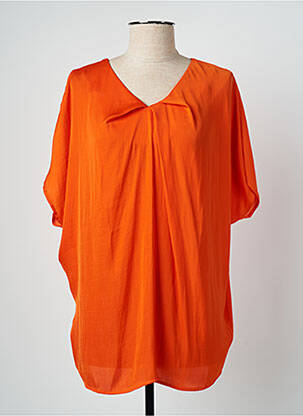 Tunique manches courtes coupe fluide orange VAN-DOS femme