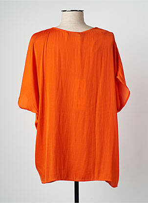 Tunique manches courtes coupe fluide orange VAN-DOS femme