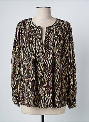 Chemisier imprimé fantaisie manches longues marron LOUIZON femme