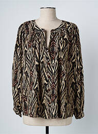 Chemisier imprimé fantaisie manches longues marron LOUIZON femme