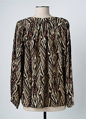 Chemisier imprimé fantaisie manches longues marron LOUIZON femme