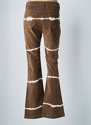 Pantalon droit fermeture zippée sous rabat boutonné taille normale marron LAUREN VIDAL femme