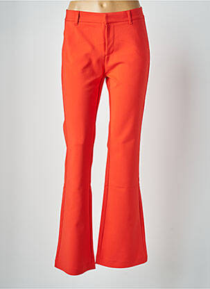 Pantalon chino fermeture zippée sous rabat avec crochet taille normale orange PULZ JEANS femme
