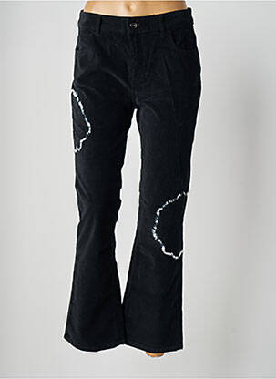Pantalon droit fermeture zippée sous rabat boutonné taille normale noir LAUREN VIDAL femme