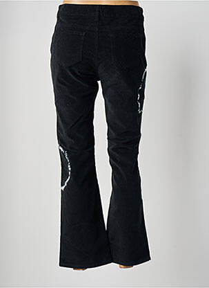 Pantalon droit fermeture zippée sous rabat boutonné taille normale noir LAUREN VIDAL femme