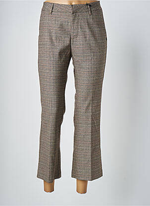 Pantalon chino fermeture zippée sous rabat boutonné taille normale beige PULZ JEANS femme