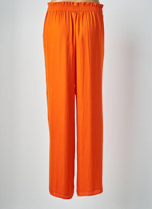 Pantalon droit taille élastique taille normale orange VAN-DOS femme