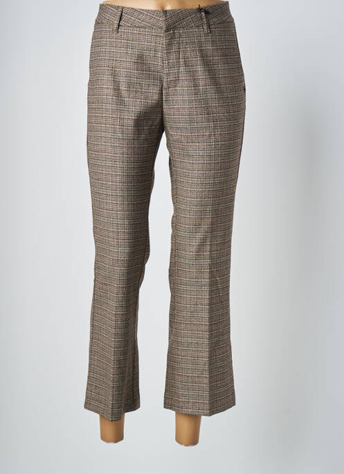 Pantalon chino fermeture zippée sous rabat boutonné taille normale beige PULZ JEANS femme