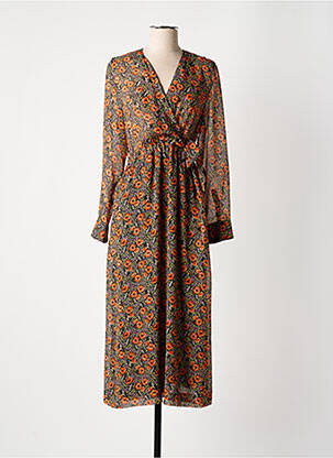 Robe longue manches longues manches longues orange GERARD DAREL femme