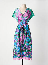 Robe mi-longue coupe fluide manches courtes bleu WEEKEND MAXMARA femme