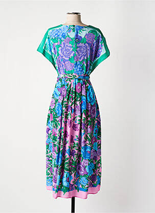 Robe mi-longue imprimé fleurs manches courtes bleu WEEKEND MAXMARA femme