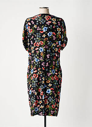 Robe mi-longue imprimé fleurs manches courtes noir GERARD DAREL femme