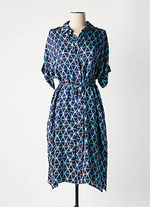 Robe mi-longue manches courtes manches courtes bleu BELLA JONES femme