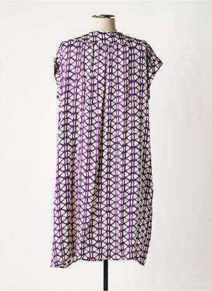 Robe mi-longue coupe fluide manches courtes violet BELLA JONES femme