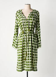 Robe mi-longue manches longues manches longues vert STELLA FOREST femme