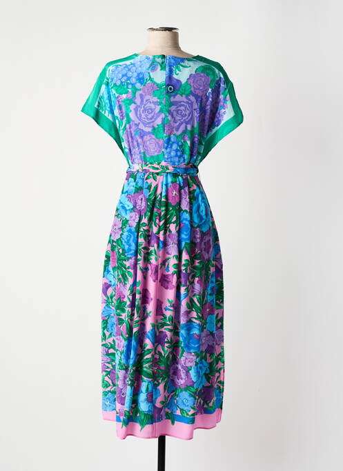 Robe mi-longue coupe fluide manches courtes bleu WEEKEND MAXMARA femme