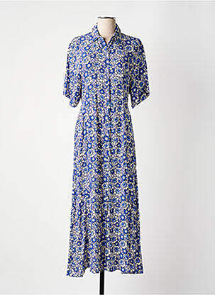 Robe longue manches courtes manches courtes bleu AN' GE femme