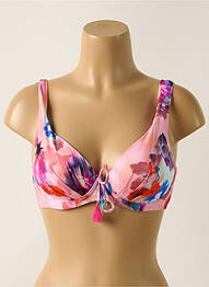 Haut de maillot de bain stretch haut soutien-gorge moulé rose CYELL femme