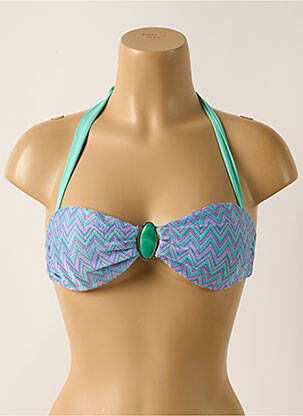 Haut de maillot de bain fermeture liens à nouer haut bandeau violet KIWI femme