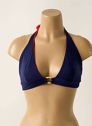 Haut de maillot de bain stretch haut triangles bleu KIWI femme