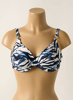 Haut de maillot de bain stretch haut soutien-gorge emboitant bleu CYELL femme