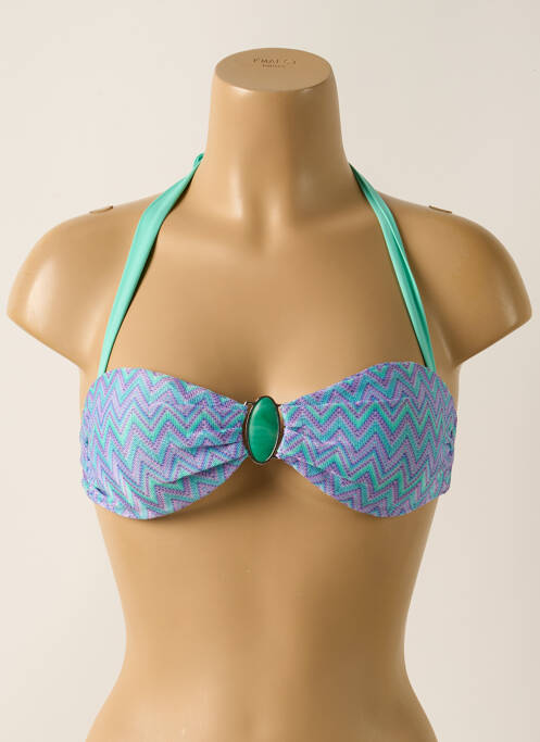 Haut de maillot de bain fermeture liens à nouer haut bandeau violet KIWI femme
