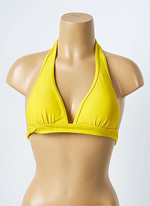 Haut de maillot de bain stretch haut soutien-gorge avec mousse de rembourrage amovible jaune LAGON BLEU femme
