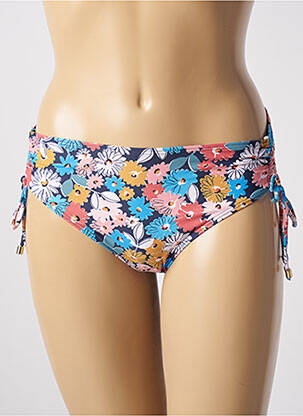 Bas de maillot de bain imprimé fleurs culotte bleu CYELL femme