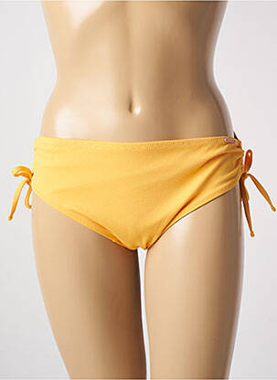 Bas de maillot de bain effet matière satinée culotte jaune YSABEL MORA femme