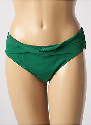 Bas de maillot de bain effet matière satinée culotte vert YSABEL MORA femme