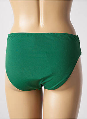 Bas de maillot de bain effet matière satinée culotte vert YSABEL MORA femme