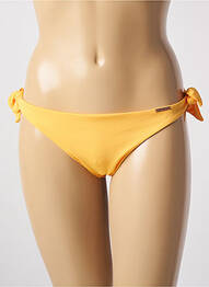 Bas de maillot de bain effet matière satinée bikini jaune YSABEL MORA femme