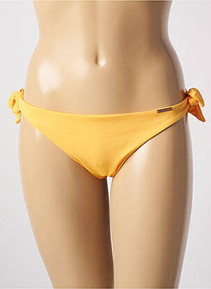 Bas de maillot de bain effet matière satinée bikini jaune YSABEL MORA femme