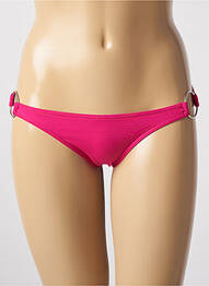 Bas de maillot de bain effet matière satinée bikini rose KIWI femme