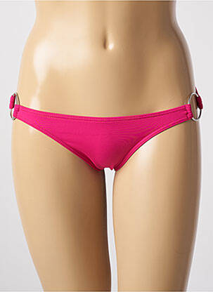 Bas de maillot de bain effet matière satinée bikini rose KIWI femme