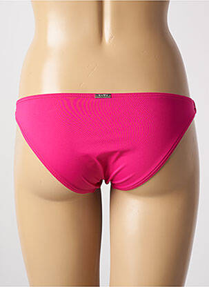 Bas de maillot de bain effet matière satinée bikini rose KIWI femme