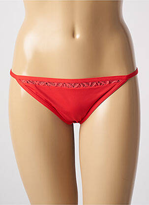 Bas de maillot de bain effet matière satinée bikini rouge KIWI femme
