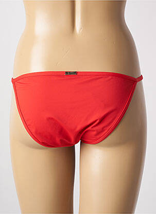 Bas de maillot de bain effet matière satinée bikini rouge KIWI femme