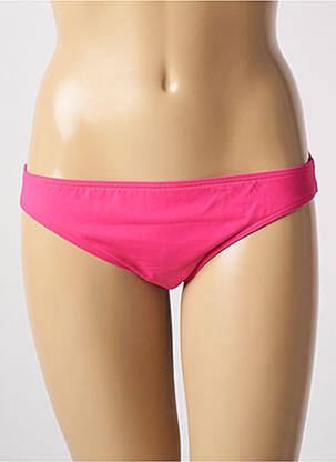 Bas de maillot de bain effet matière satinée culotte rose KIWI femme
