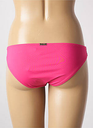 Bas de maillot de bain effet matière satinée culotte rose KIWI femme