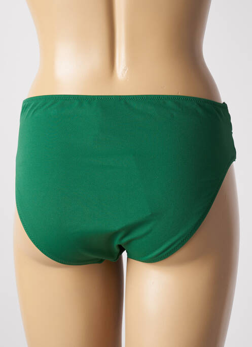 Bas de maillot de bain effet matière satinée culotte vert YSABEL MORA femme