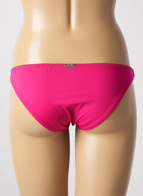 Bas de maillot de bain effet matière satinée bikini rose KIWI femme