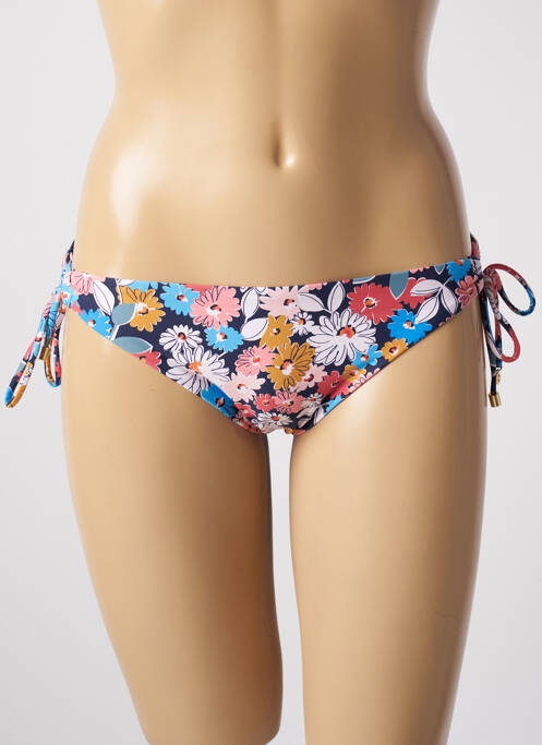 Bas de maillot de bain imprimé fleurs bikini bleu CYELL femme
