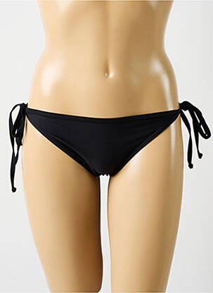 Bas de maillot de bain tissage satiné bikini noir PIHA femme